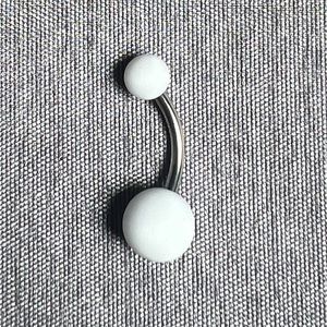 White Matte 14G Belly Button Ring